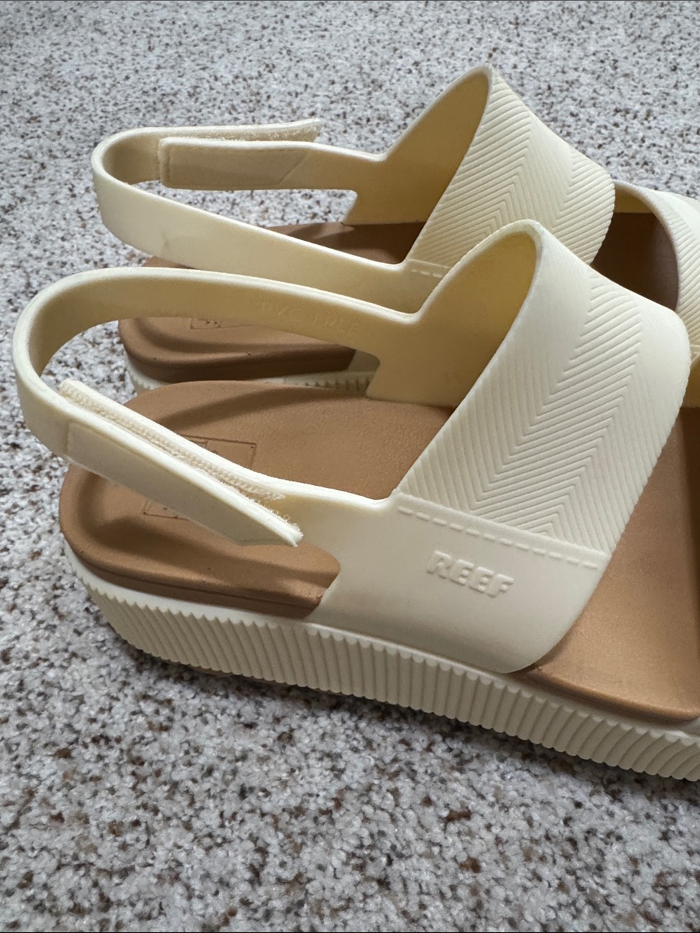 Reef Two-Strap Cream and Tan Slingback Sandals - Picture 5 of 5